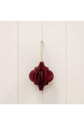 KDMD Set of 3 Claret Red Spinning Top Baubles in Dark Red - thumbnail 1