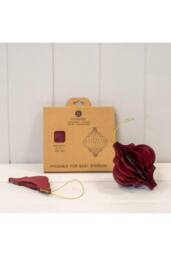KDMD Set of 3 Claret Red Spinning Top Baubles in Dark Red - thumbnail 2