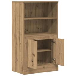 Berkfield Home Highboard Artisian Oak 60x35.5x103.5 cm Engineered Wood in Brown - thumbnail 4