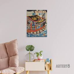 "Artery8 Boat Sails Vintage Japanese Ukiyo E Kuniyoshi Canvas Wall Art - Size: W18"" x H24""" - thumbnail 3