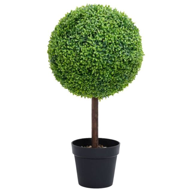 Berkfield Home Artificial Boxwood Plant with Pot Ball Shaped Green 50 cm - image 1