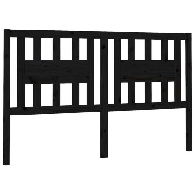 Berkfield Home Headboard Black 126x4x100 cm Solid Wood Pine - Size: 126 x 4 x 100 cm - image 1