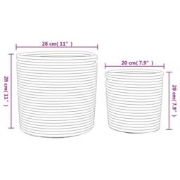 Berkfield Home Storage Baskets 2 pcs White & Black Cotton - thumbnail 9