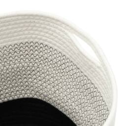 Berkfield Home Storage Baskets 2 pcs White & Black Cotton - thumbnail 6