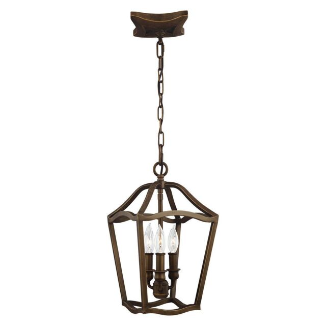 Loops 3 Bulb Ceiling Pendant Light Fitting Painted Aged Brass Finish LED E14 60W Bulb in Metallics
