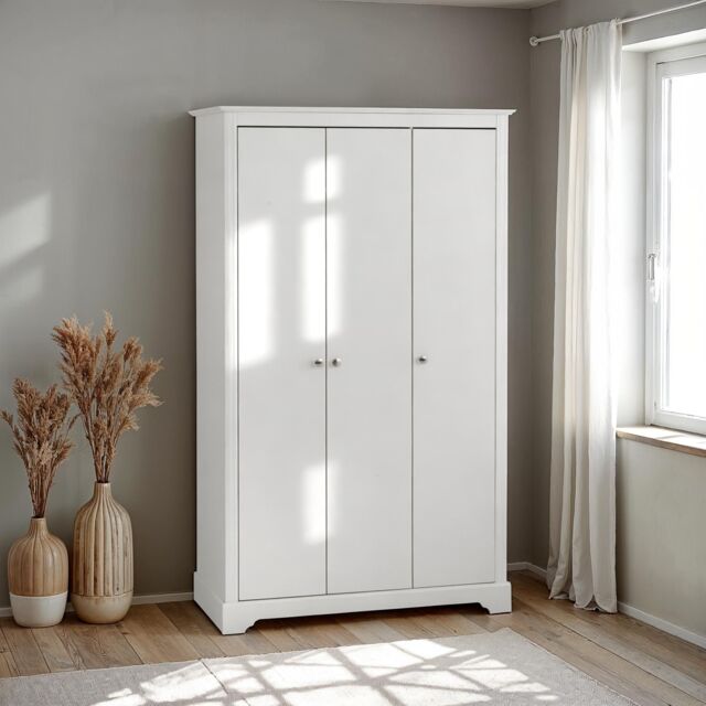 Seconique Stratford 3 Door Wardrobe in White - image 1