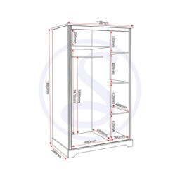 Seconique Stratford 3 Door Wardrobe in White - thumbnail 7
