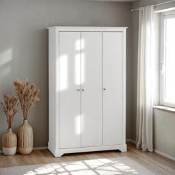 Seconique Stratford 3 Door Wardrobe in White - thumbnail 1