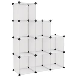 Berkfield Home Storage Cube Organiser with 9 Cubes Transparent PP in Clear - thumbnail 3