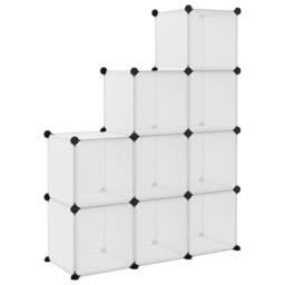 Berkfield Home Storage Cube Organiser with 9 Cubes Transparent PP in Clear - thumbnail 5