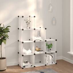 Berkfield Home Storage Cube Organiser with 9 Cubes Transparent PP in Clear - thumbnail 2