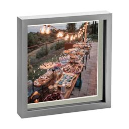 "Nicola Spring 3D Box Photo Frame - 10 x 10"" with 8 x 8"" Mount - Ivory Mount in Grey" - thumbnail 1
