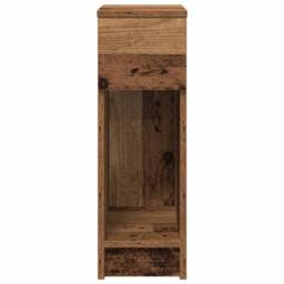 Berkfield Home Durable Bedside Cabinet with Drawer Old Wood 20x36x60 cm in Brown - Size: 20 x 36 x 60 cm - thumbnail 4
