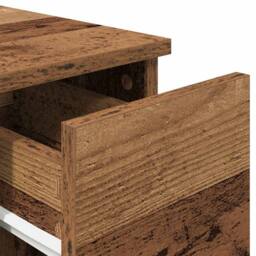 Berkfield Home Durable Bedside Cabinet with Drawer Old Wood 20x36x60 cm in Brown - Size: 20 x 36 x 60 cm - thumbnail 8
