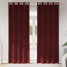 Berkfield Home Blackout Curtains with Eyelets 2 pcs Wine Red Velvet