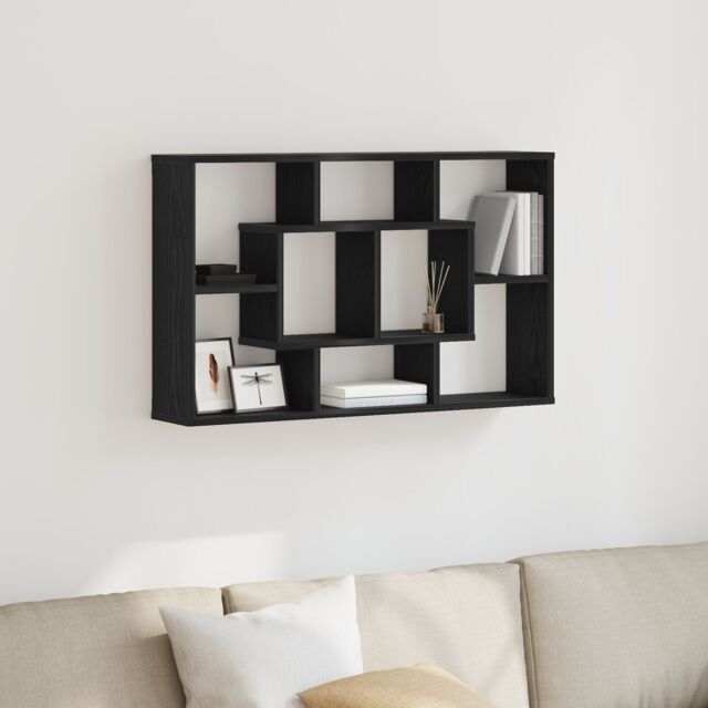 Berkfield Home Wall Shelf - Black Oak, 85 x 16 x 52.5 cm, Made of Engineered Wood - Size: 85 x 16 x 52.5 cm - image 1