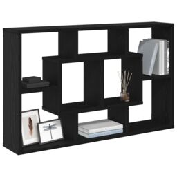 Berkfield Home Wall Shelf - Black Oak, 85 x 16 x 52.5 cm, Made of Engineered Wood - Size: 85 x 16 x 52.5 cm - thumbnail 3