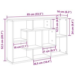 Berkfield Home Wall Shelf - Black Oak, 85 x 16 x 52.5 cm, Made of Engineered Wood - Size: 85 x 16 x 52.5 cm - thumbnail 9