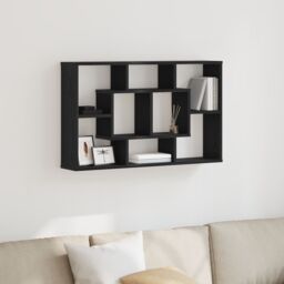 Berkfield Home Wall Shelf - Black Oak, 85 x 16 x 52.5 cm, Made of Engineered Wood - Size: 85 x 16 x 52.5 cm - thumbnail 1