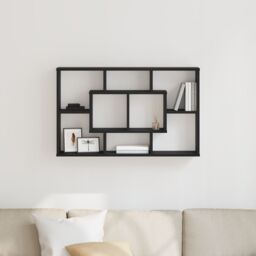 Berkfield Home Wall Shelf - Black Oak, 85 x 16 x 52.5 cm, Made of Engineered Wood - Size: 85 x 16 x 52.5 cm - thumbnail 4