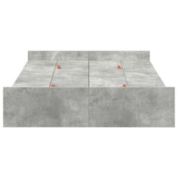 Berkfield Home Storage Bed Frame with Drawer with Headboard with Storage Concrete grey 120 x 190 cm MDF - thumbnail 6