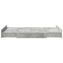Berkfield Home Storage Bed Frame with Drawer with Headboard with Storage Concrete grey 120 x 190 cm MDF - thumbnail 5