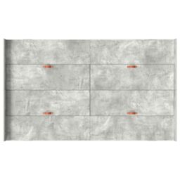 Berkfield Home Storage Bed Frame with Drawer with Headboard with Storage Concrete grey 120 x 190 cm MDF - thumbnail 8