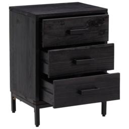 Berkfield Home Bedside Cabinets 2 pcs Black 40x30x55 cm Solid Wood Pine - Size: 40 x 30 x 55 cm - thumbnail 4