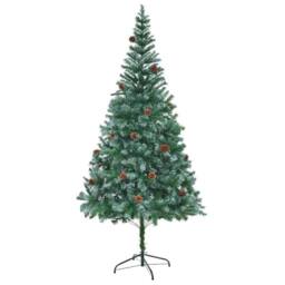 Berkfield Home Artificial Christmas Tree with Stand Green 210 cm PVC & Steel - thumbnail 7