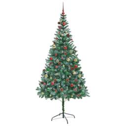 Berkfield Home Artificial Christmas Tree with Stand Green 210 cm PVC & Steel - thumbnail 6