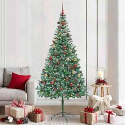 Berkfield Home Artificial Christmas Tree with Stand Green 210 cm PVC & Steel