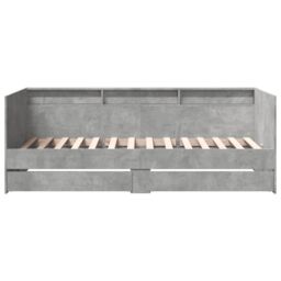 Berkfield Home Daybed with Drawers without Mattress Concrete Grey 100x200 cm - thumbnail 4