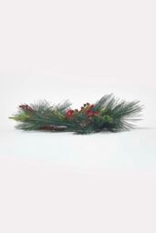 Homescapes Red Apple & Berries Christmas Wreath in Green - thumbnail 3