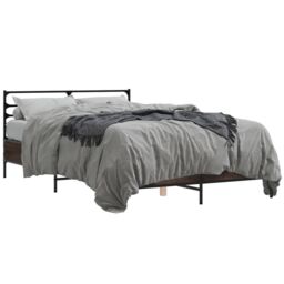 Berkfield Home Bed Frame without Mattress Brown Oak 120x200 cm - Size: Small Double - thumbnail 2