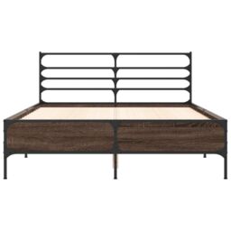 Berkfield Home Bed Frame without Mattress Brown Oak 120x200 cm - Size: Small Double - thumbnail 4
