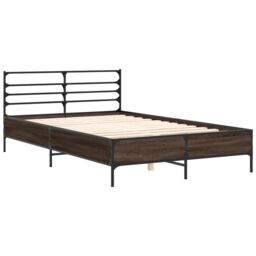 Berkfield Home Bed Frame without Mattress Brown Oak 120x200 cm - Size: Small Double - thumbnail 3