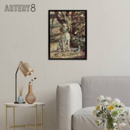 "Artery8 The Artists Dog Fleche Framed Canvas Wall Art Print Toulouse Lautrec in Brown - Size: W12"" x H16""" - thumbnail 3