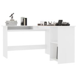 Berkfield Home L-Shaped Corner Desk White 120x140x75 cm Engineered Wood - Size: 120 x 140 x 75 cm - thumbnail 3