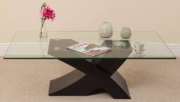 Thats Furniture Milano Glass & Wood Coffee Table for Living Room in Black - thumbnail 2