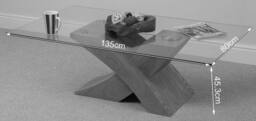 Thats Furniture Milano Glass & Wood Coffee Table for Living Room in Black - thumbnail 4