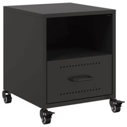 Berkfield Home Bedside Cabinet Black 36x39x43.5 cm Steel - thumbnail 2
