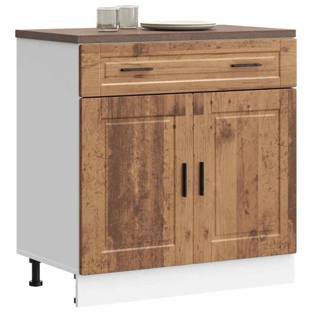 Berkfield Home Kitchen Base Cabinet¬†Porto Old Wood Engineered Wood in Brown - image 1