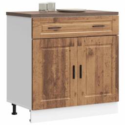 Berkfield Home Kitchen Base Cabinet¬†Porto Old Wood Engineered Wood in Brown - thumbnail 1