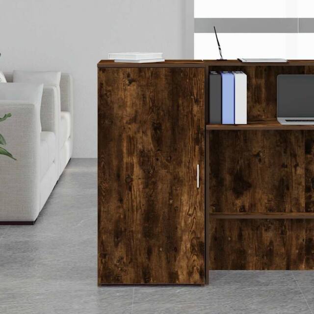 Berkfield Home Storage Cabinet Smoked Oak 50x45x103.5 cm Engineered Wood in Brown - image 1