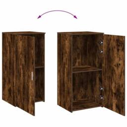 Berkfield Home Storage Cabinet Smoked Oak 50x45x103.5 cm Engineered Wood in Brown - thumbnail 7