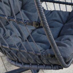 Home Garden Direct Chara Garden Egg Hanging Chair - Rattan Swing Chair in Grey - thumbnail 4