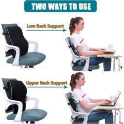 NESTLUNE Lumbar Car Seat Back Support Cushion Memory Foam in Black - Size: 100 cm x 190 cm - thumbnail 3