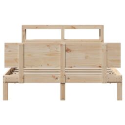 Berkfield Home Bed Frame with Headboard without Mattress 120x190 cm Small Double in Brown - thumbnail 4
