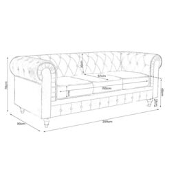 Bravich LTD Chesterfield Faux Leather 2 Seater Sofa Button Tufted with Wooden Legs in Brown - thumbnail 9