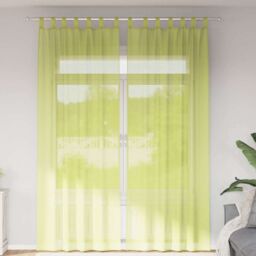 Berkfield Home Voile Curtains with Tab Top 2 pcs Apple Green